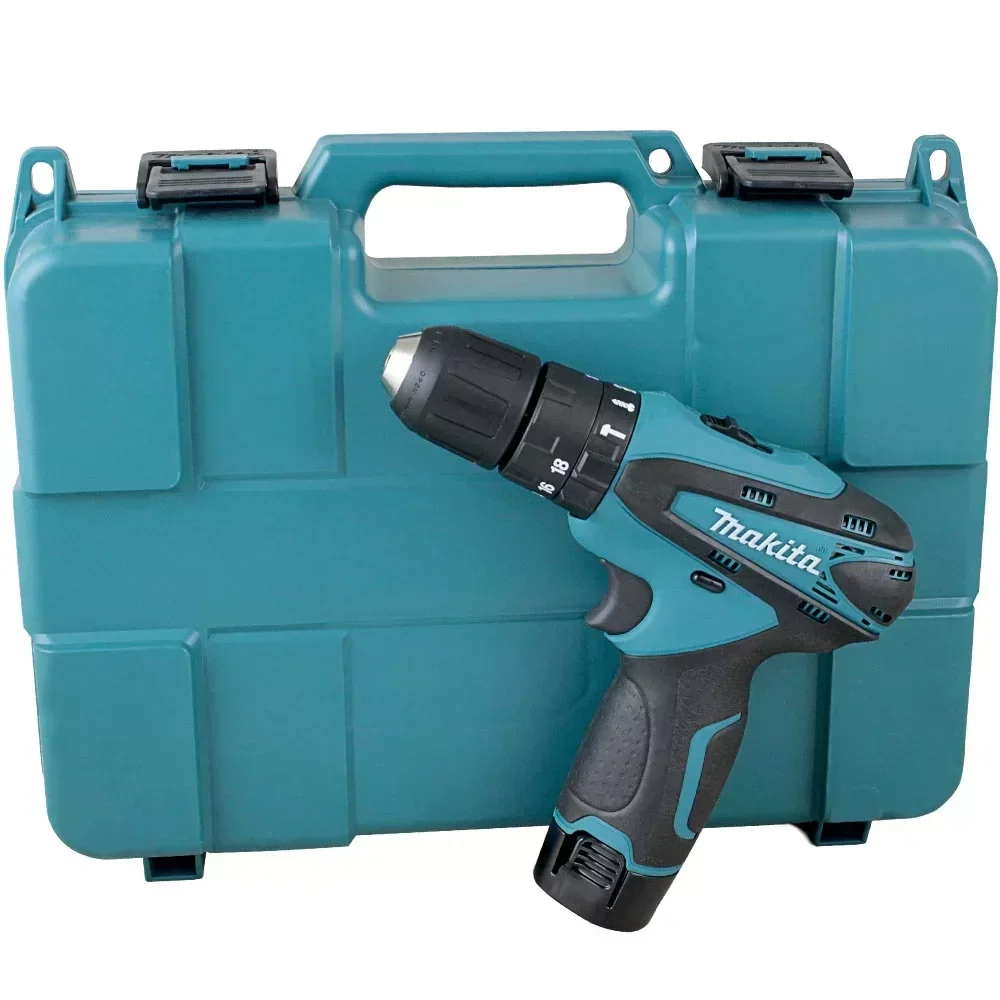 Parafusadeira e Furadeira de Impacto a Bateria MAKITA HP330DWE 12V Li-Ion com 2 Baterias, Carregador e Maleta